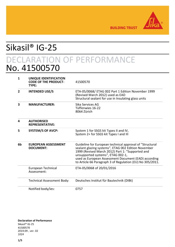 CE DOP -Sikasil®IG -25
